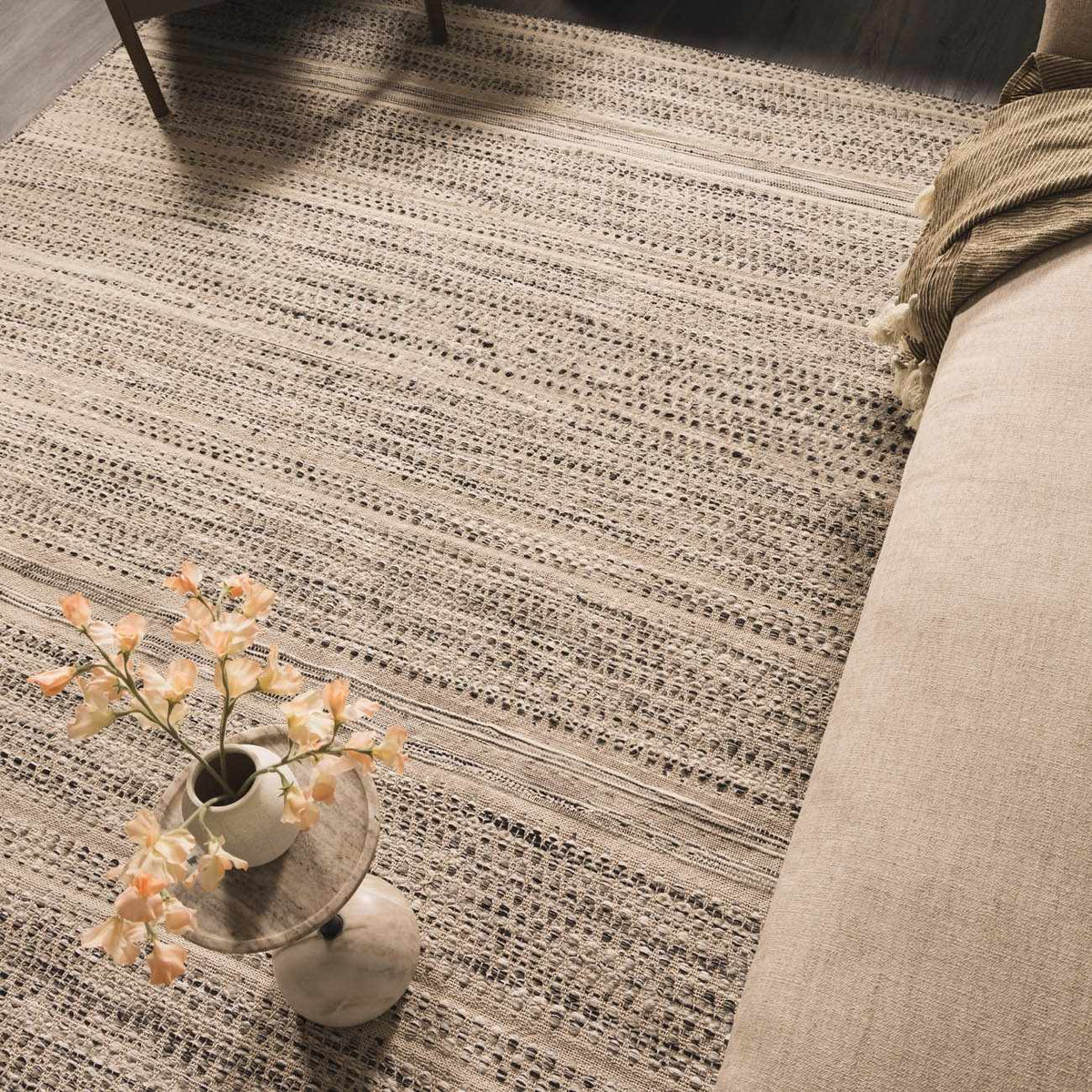 Arabi Hand-Woven Wool Rug – Bohemian Neutral, Timeless Style