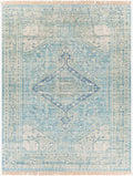 Coastal Calm Cotton Area Rug – Hand-Woven in Sage & Aqua