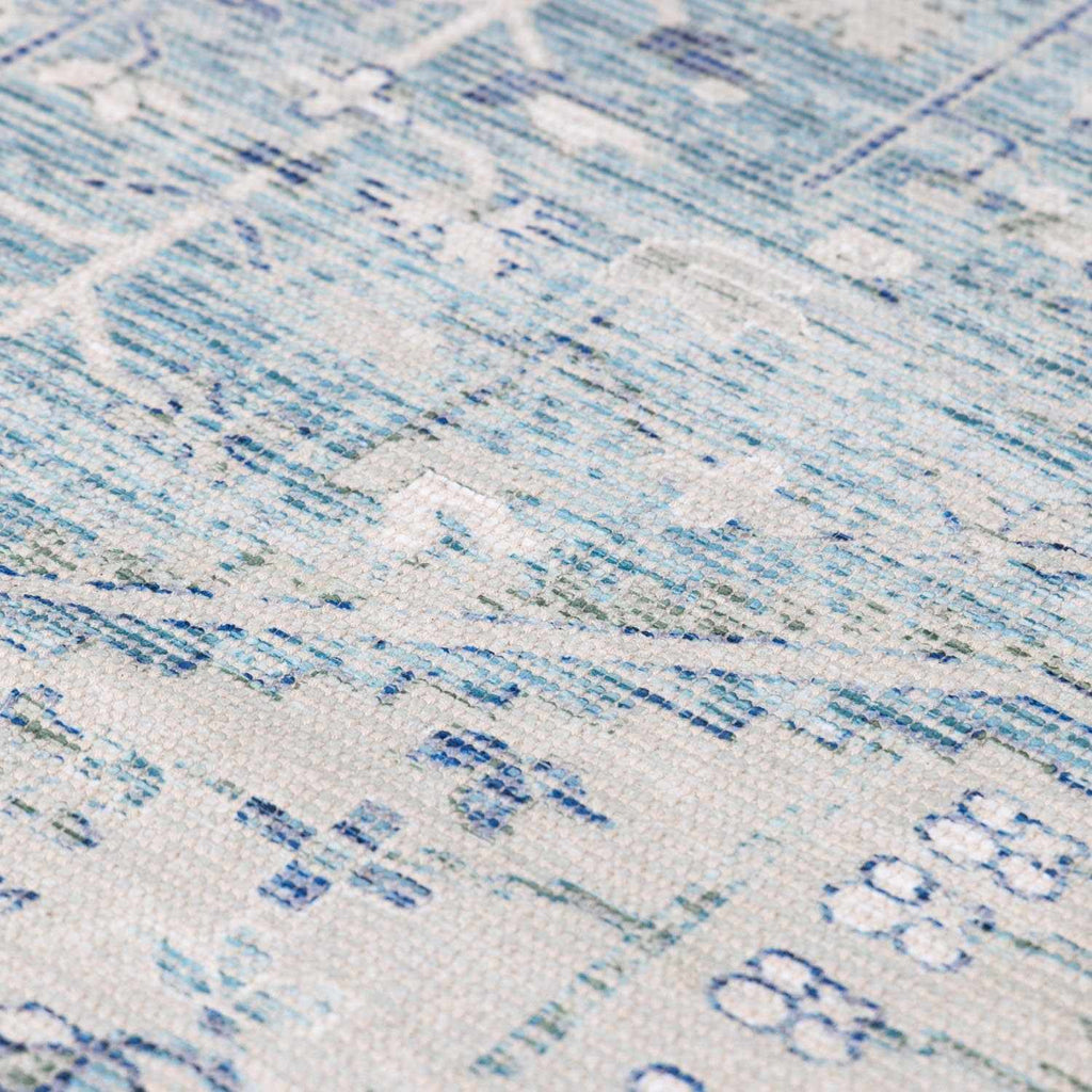 Coastal Calm Cotton Area Rug – Hand-Woven in Sage & Aqua