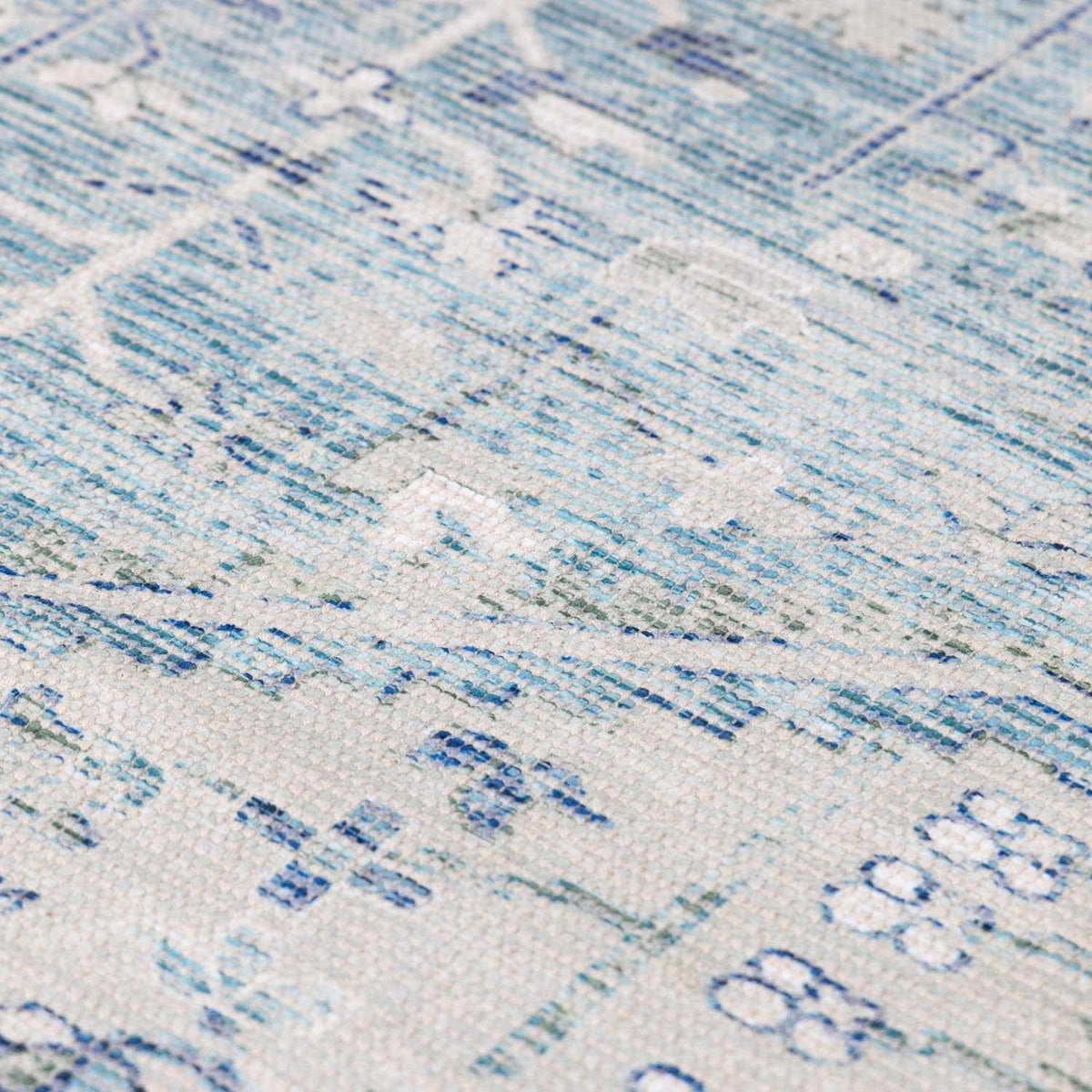 Coastal Calm Cotton Area Rug – Hand-Woven in Sage & Aqua