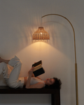 Lark Wicker Arc Floor Lamp | Warm Ambient Glow