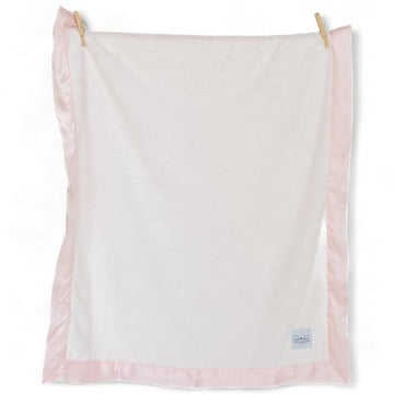 Luxury Baby Blanket with Satin Trim in Luxe Plush, Pink