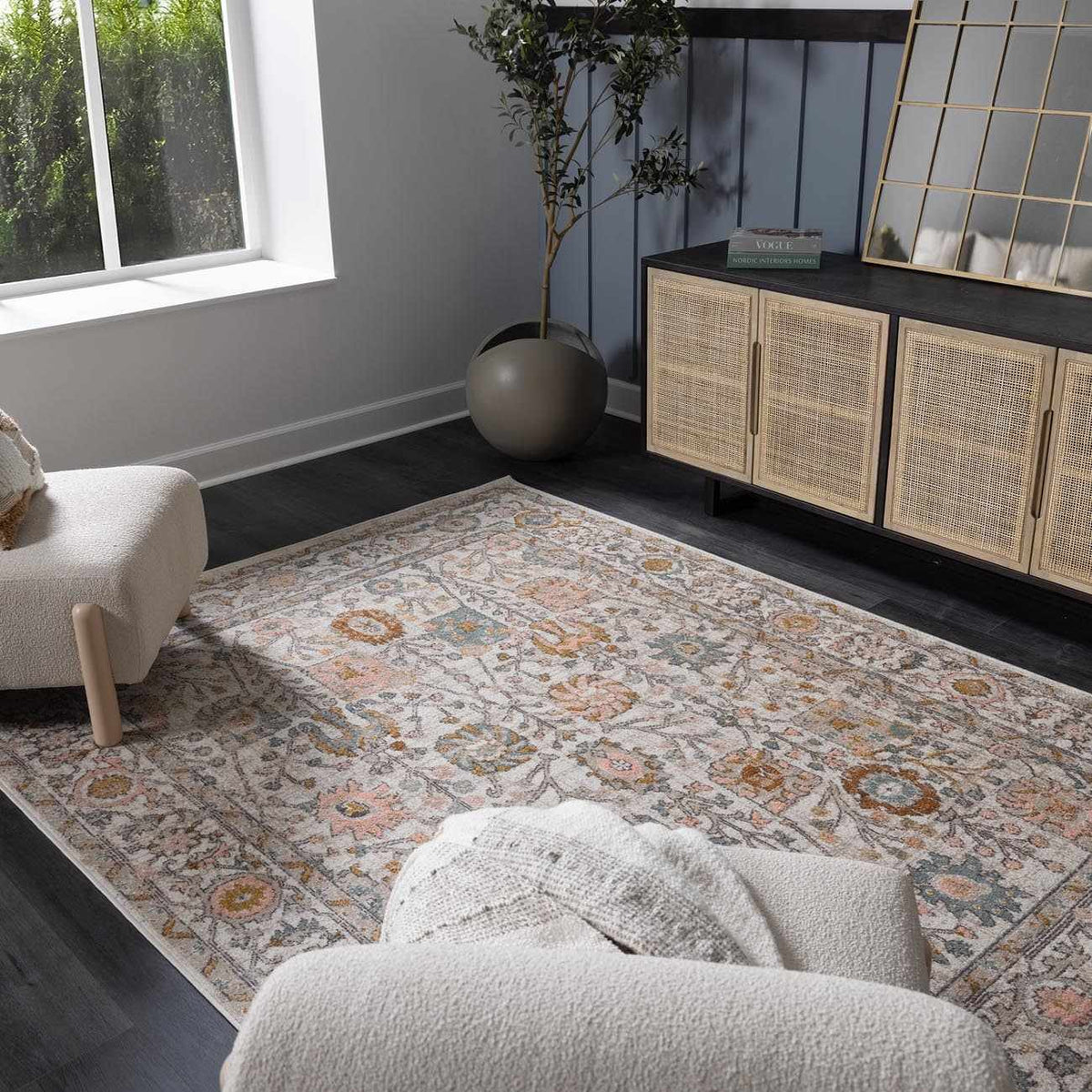 Hearthside Area Rug – Cozy Traditional Style, Warm Earthy Palette