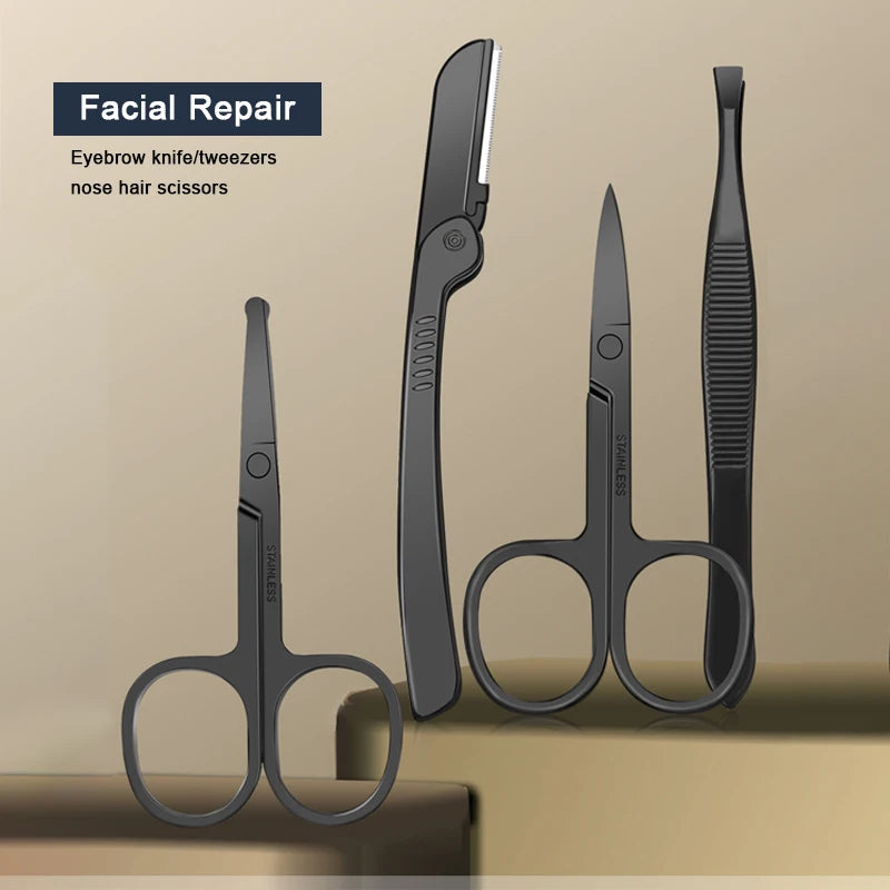 Manicure Cutters Nail Clipper Set Household Stainless Steel Ear Spoon Pedicure Scissors Tool For Beauty