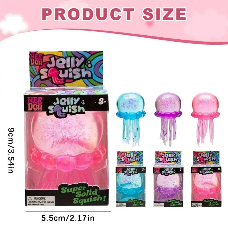 Hot Selling Schylling NeeDoh Fuzz Ball Jellyfish Squishy Blind Box Soft Squeeze Toy Stress Anxiety Relief Stress  Sensory Gift