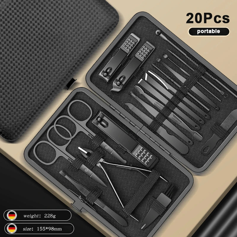 Manicure Cutters Nail Clipper Set Household Stainless Steel Ear Spoon Pedicure Scissors Tool For Beauty