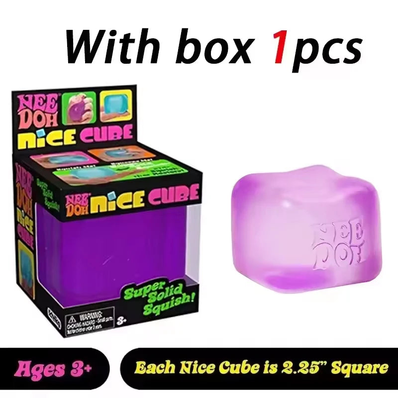 Needoh Nice Cube Sensory Stress Reliever Fidget Tool for Anxiety & Focus Desk Sensory Cube for Adults & Kids