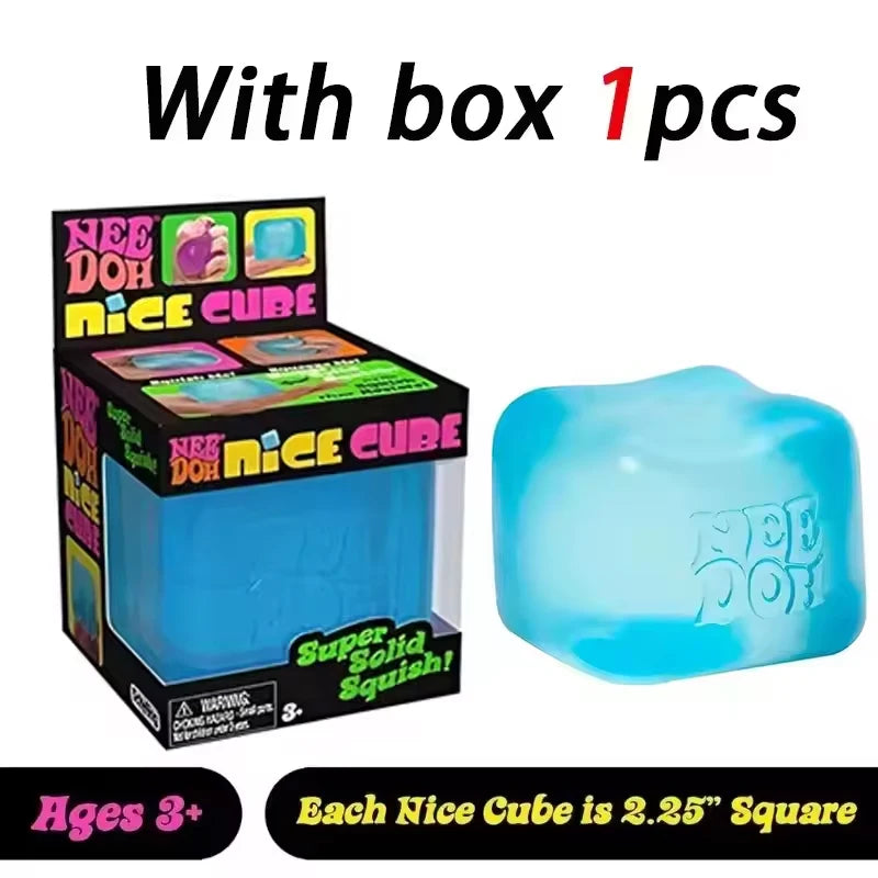 Needoh Nice Cube Sensory Stress Reliever Fidget Tool for Anxiety & Focus Desk Sensory Cube for Adults & Kids