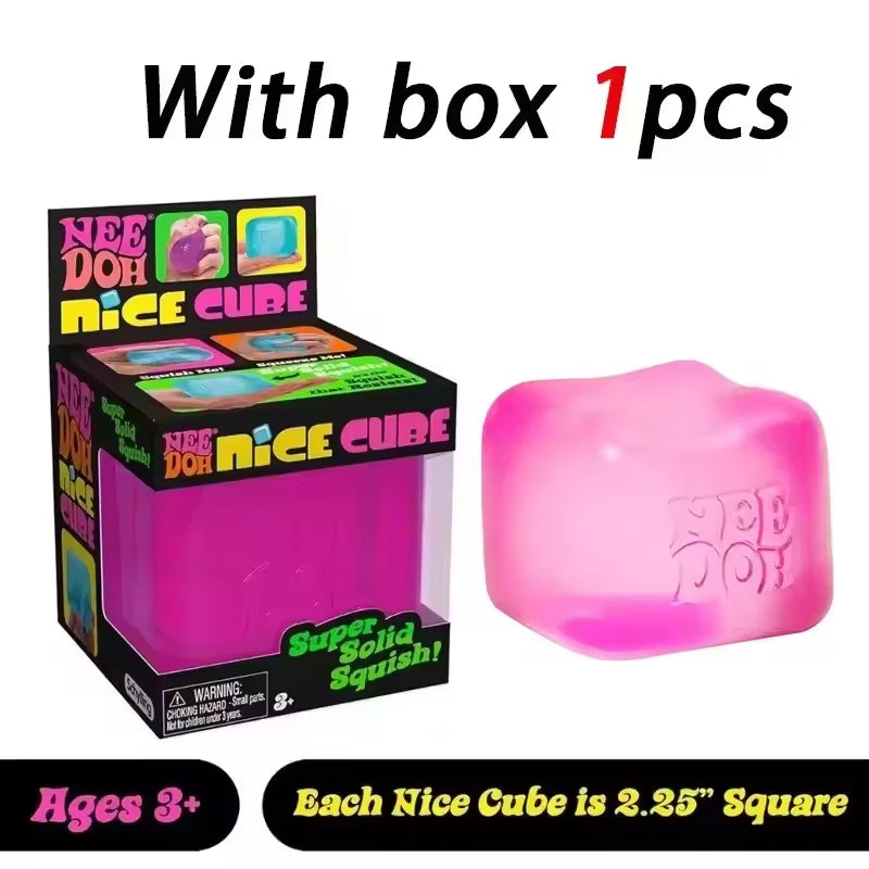 Needoh Nice Cube Sensory Stress Reliever Fidget Tool for Anxiety & Focus Desk Sensory Cube for Adults & Kids