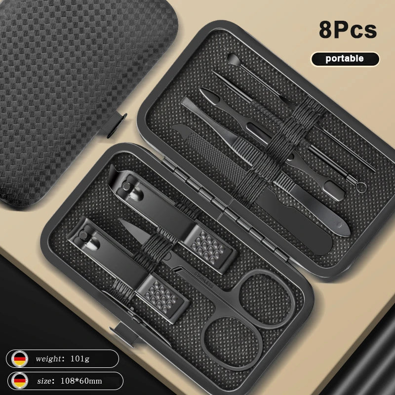 Manicure Cutters Nail Clipper Set Household Stainless Steel Ear Spoon Pedicure Scissors Tool For Beauty