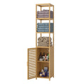Getone Bathroom Tall Cabinet Bamboo Storage Cupboard Slim Bathroom Shelving Unit 169cm