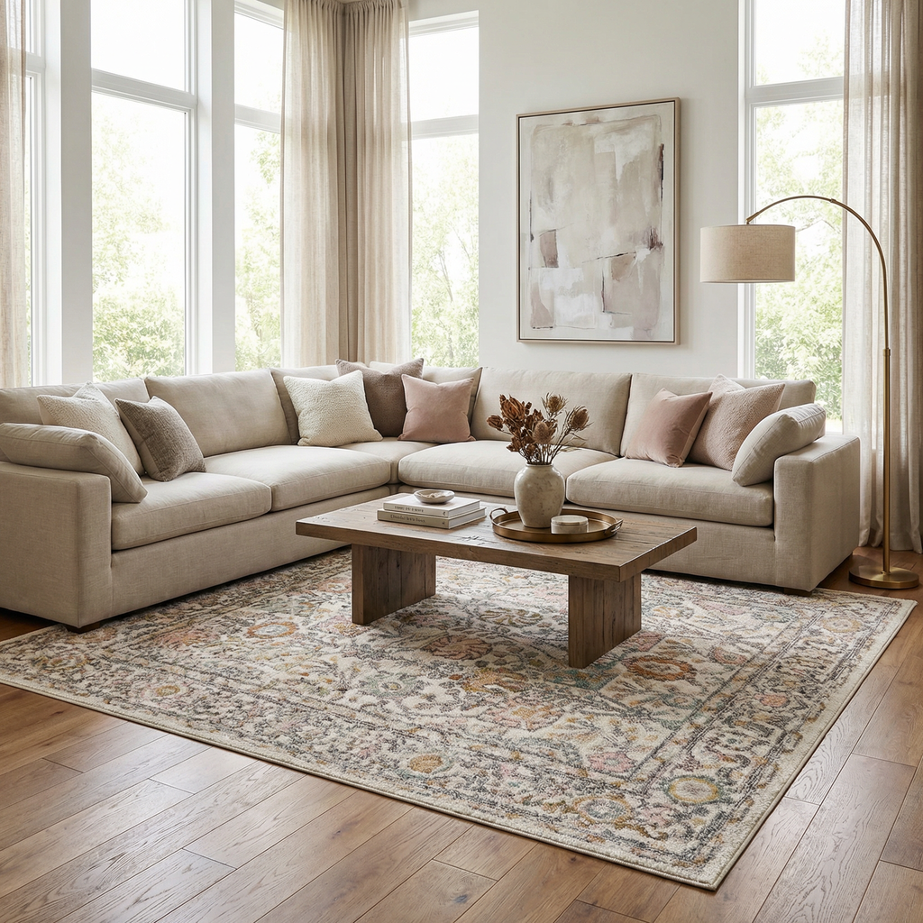 Hearthside Area Rug – Cozy Traditional Style, Warm Earthy Palette